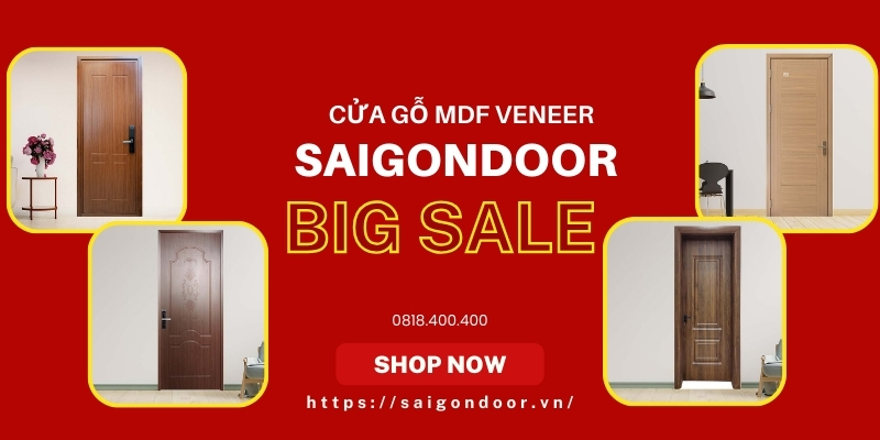 Mua cửa gỗ MDF Veneer tại Sài Gòn Door uy tín nhất 