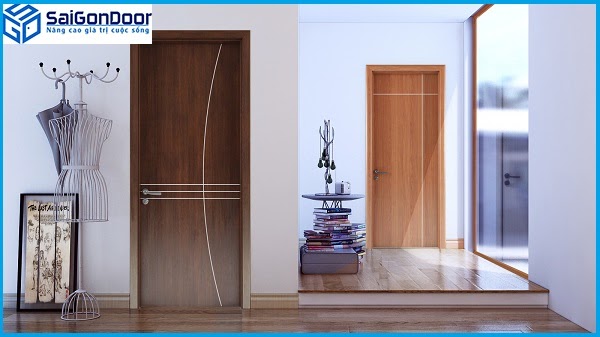 Cửa gỗ MDF Laminate Saigondoor được lắp đặt tại căn hộ chung cư cao cấp