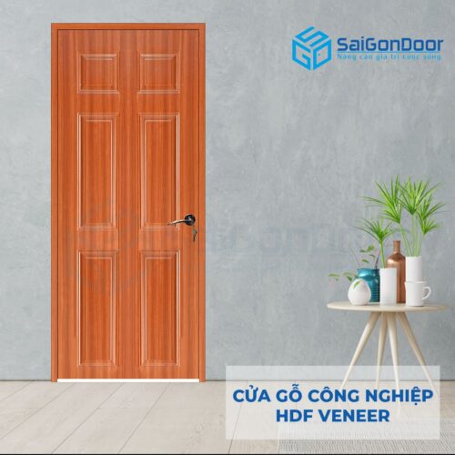 Cửa gỗ công nghiệp HDF Veneer 6A-sapele