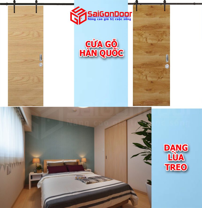 Cửa gỗ Hàn Quốc có thiết kế dạng lùa giúp tối ưu không gian