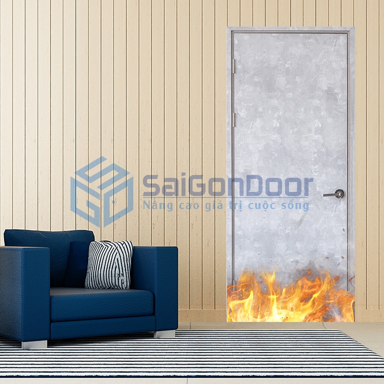 Khác với cửa nhựa, cửa gỗ, cửa chống cháy được tạo thành từ 3 yếu tố: