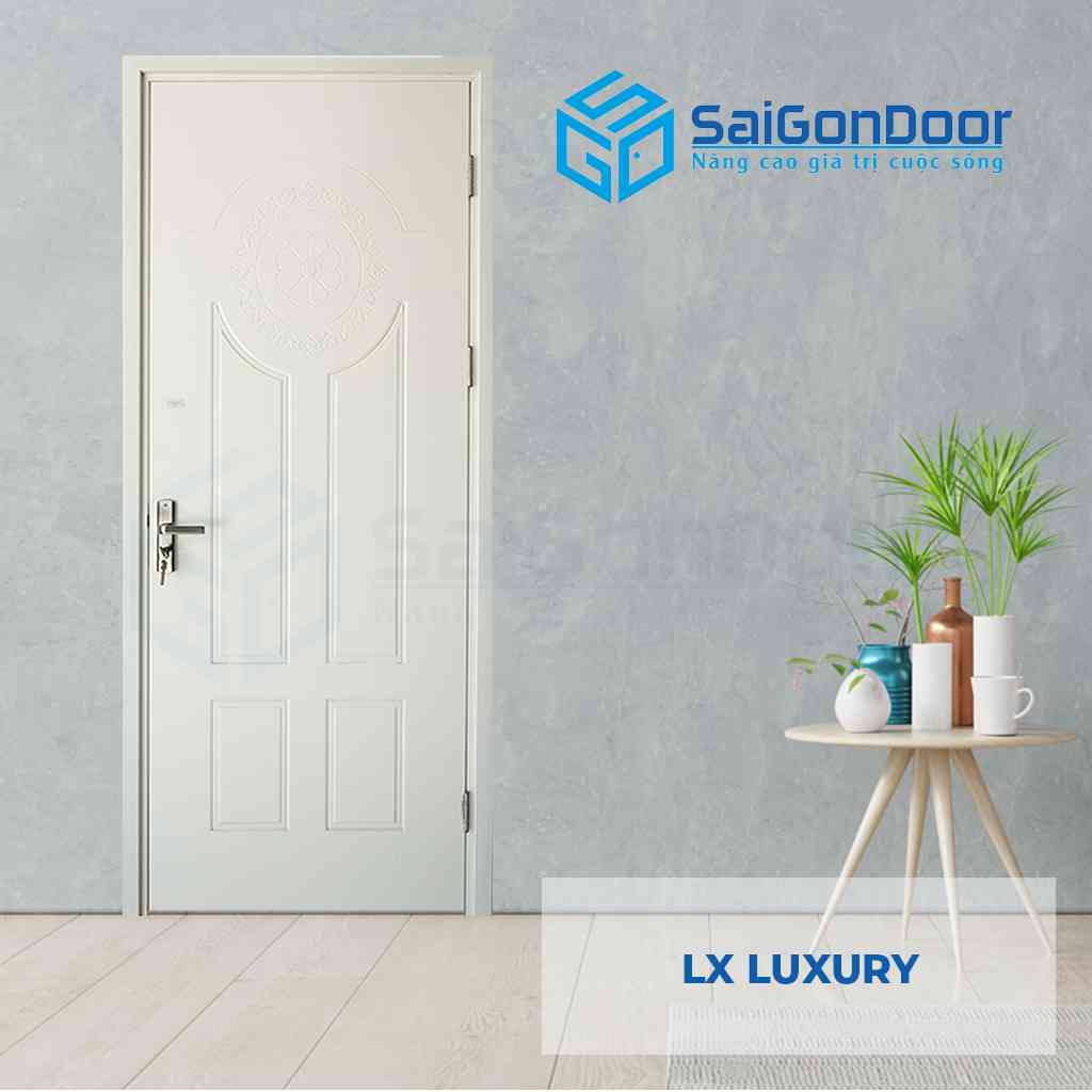 Mẫu 16: cửa nhựa Composite Sungyu LX trắng họa tiết