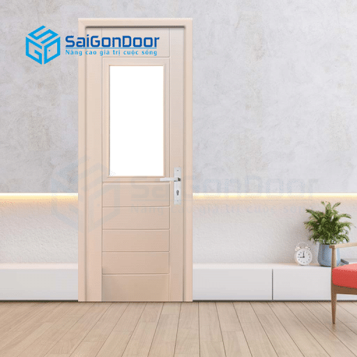 Sản phẩm cửa phòng ngủ nhựa giả gỗ của Sài Gòn Door được thiết kế với khả năng cách âm, cách nhiệt tốt