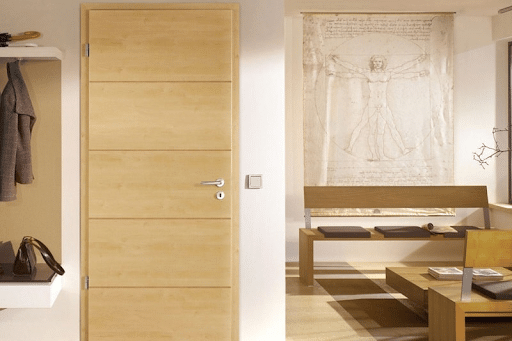 Phong cách cửa gỗ phòng ngủ đơn giản và tối giản