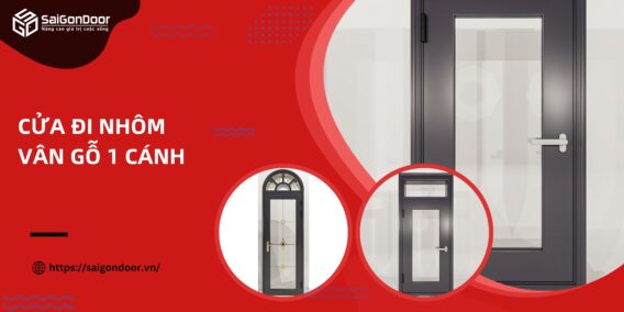 cửa đi nhôm vân gỗ 1 cánh