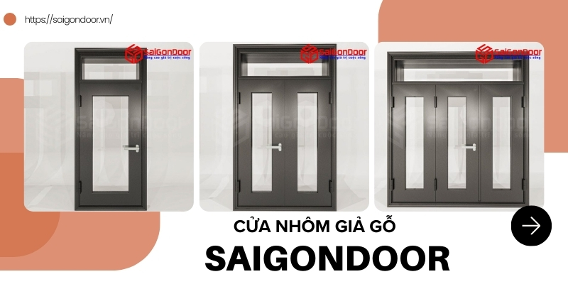 Cửa nhôm giả gỗ PMA chất lượng 