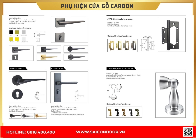 Một số phụ kiện đi kèm của cửa 