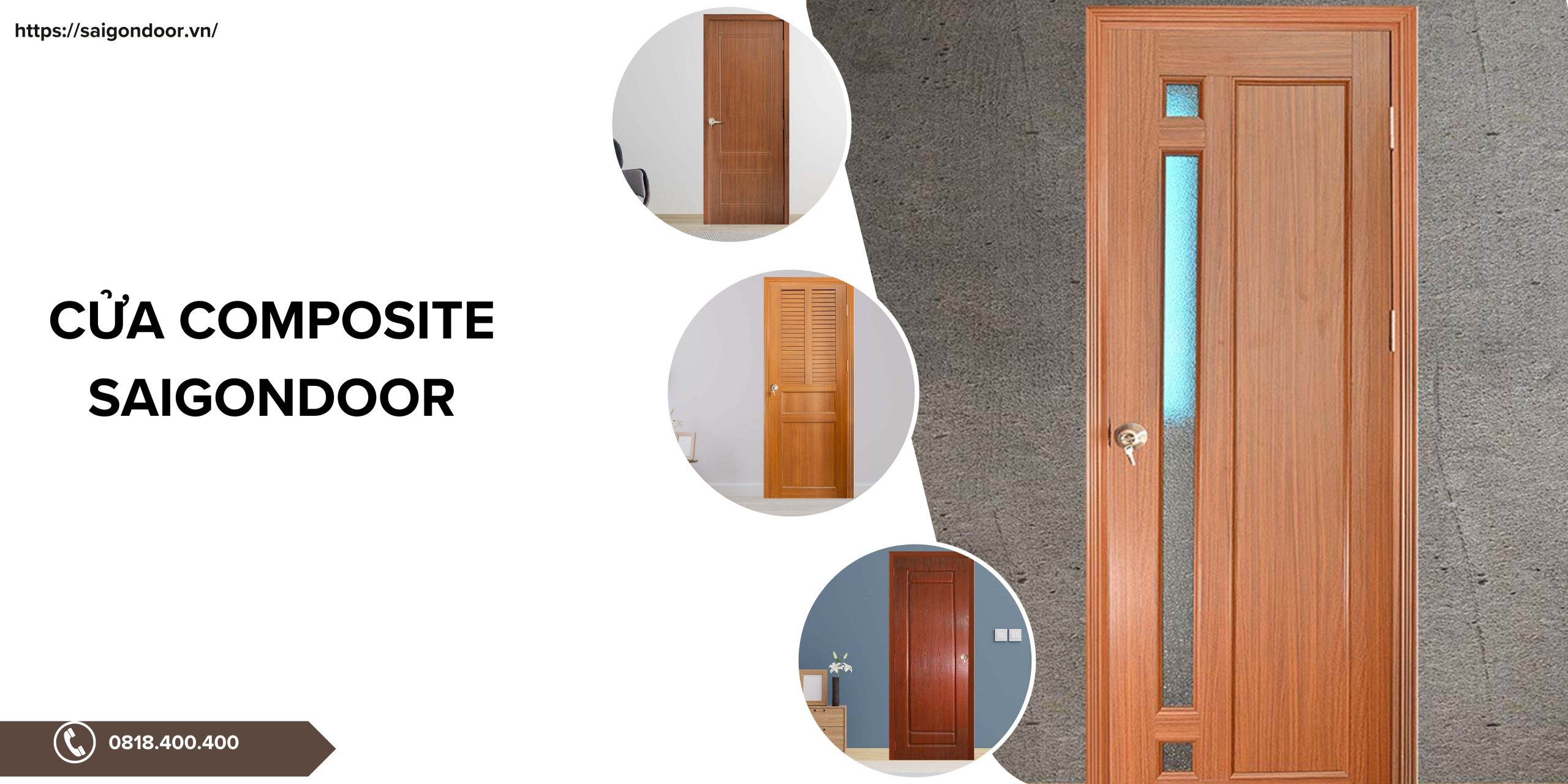 Mẫu cửa nhựa giả gỗ composite tại Sài Gòn Door 