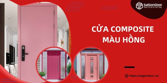 Cửa composite màu hồng